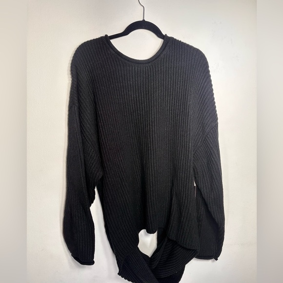 JLUXLABEL Ribbed Knit Wrap Sweater with Buckle Detail - Picture 6 of 6